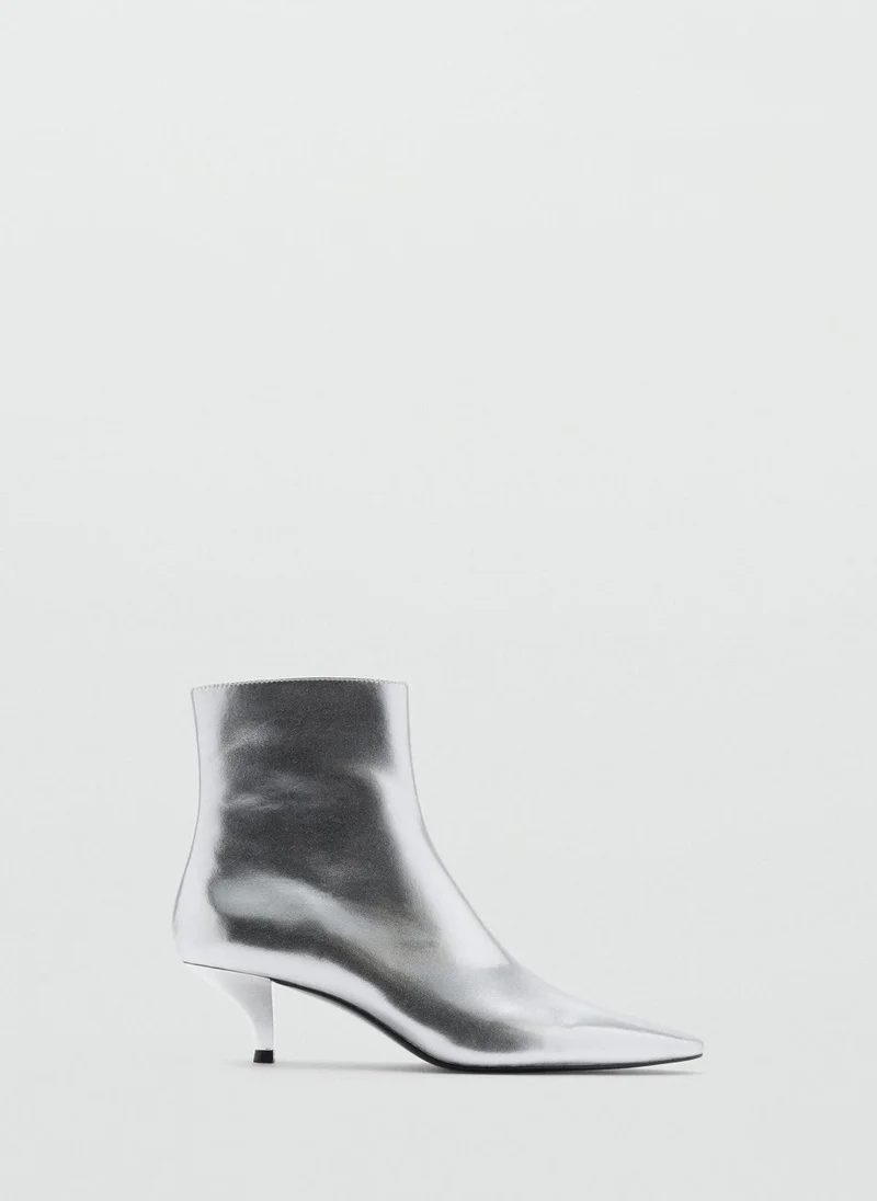 MANGO metallic effect pointed toe boot